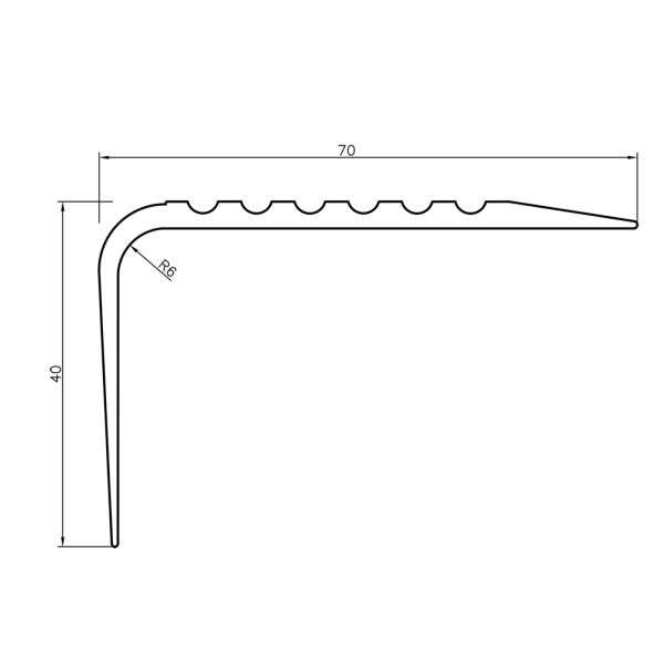 non slip flexible stair nosing 70x40mm 730 rgpd tech image 2