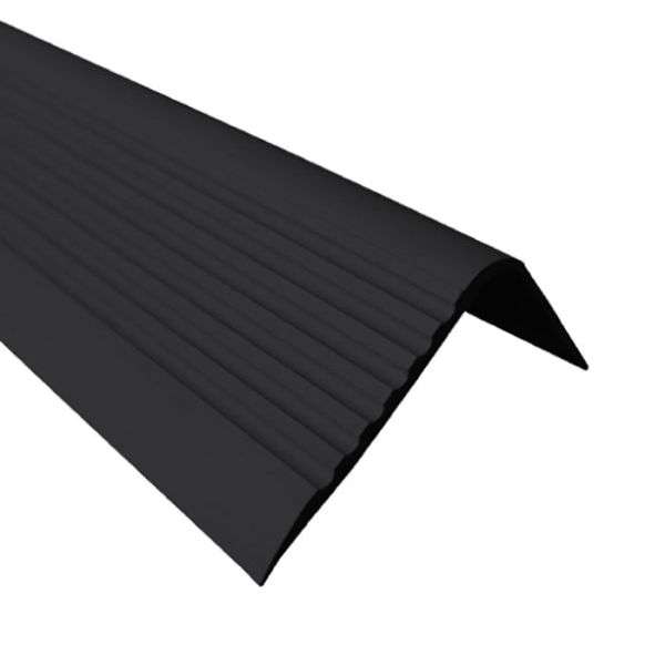 black non slip flexible stair nosing 70x40mm 730 rgpd closeup